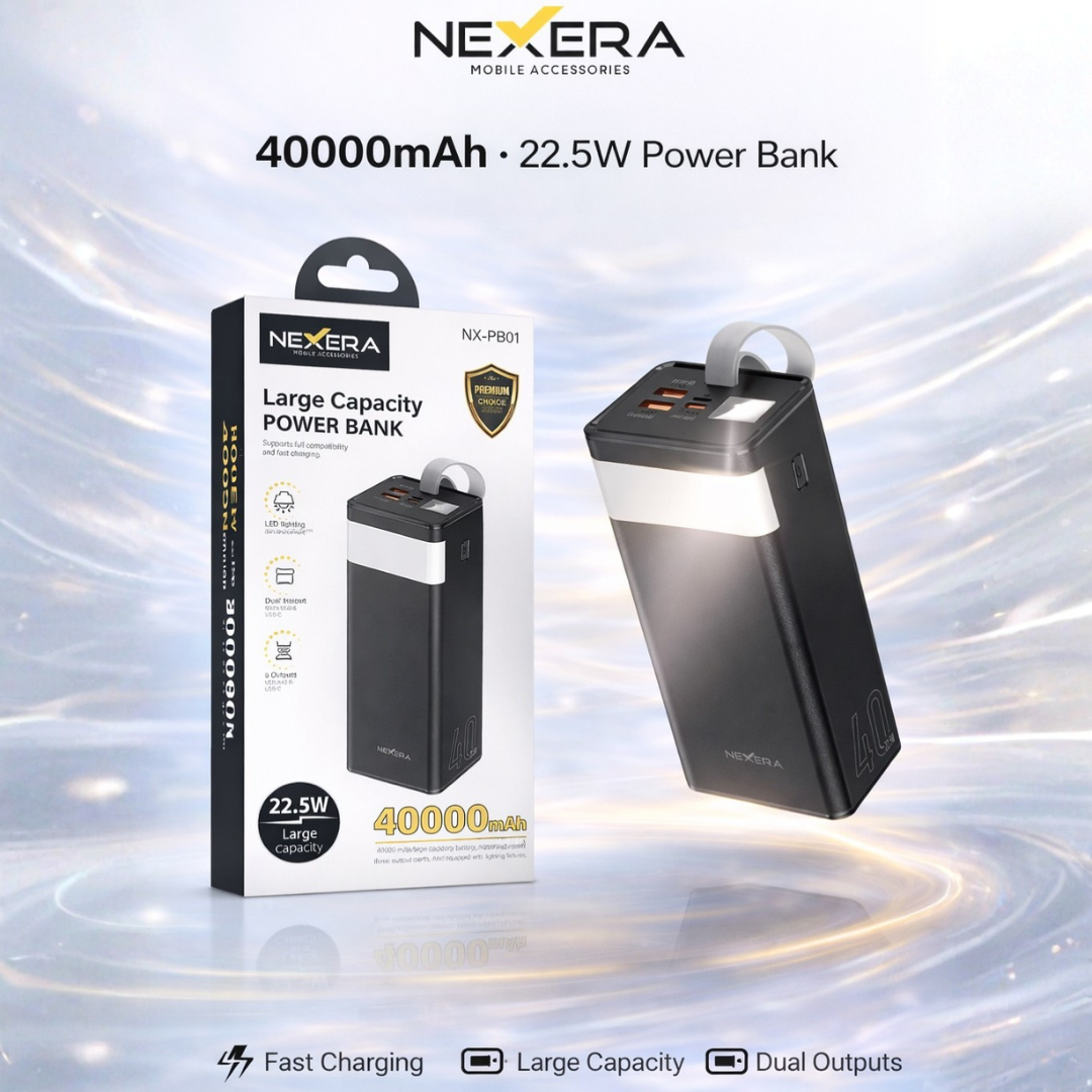 40000MAH 3 Outputs Power Bank With LED Lighting NX-PB01