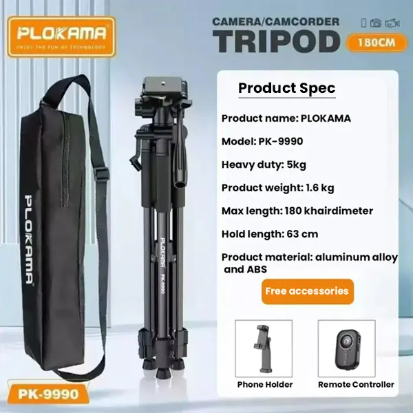 PLOKAMA Professional Tripod Stand for Camera and Mobile Phones  PK9990