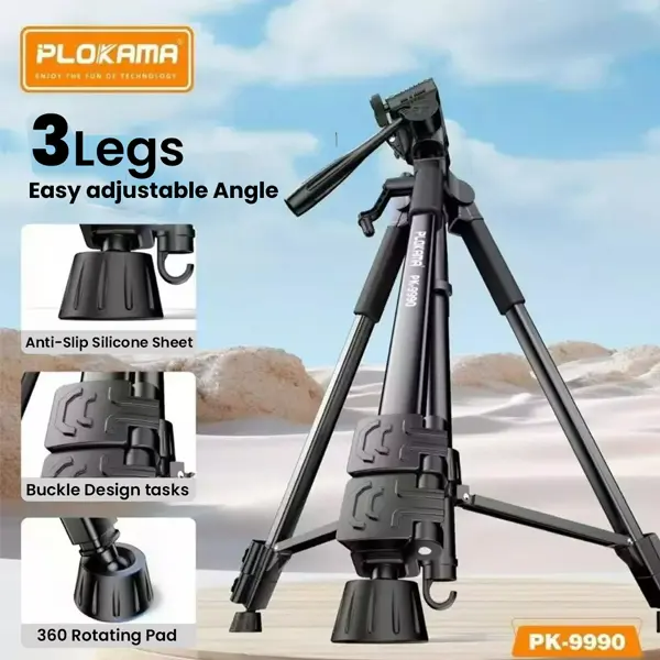 PLOKAMA Professional Tripod Stand for Camera and Mobile Phones  PK9990