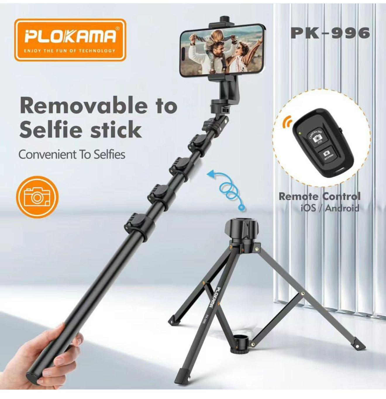 PLOKAMA PK996 Multifunctional  Bluetooth Tripod with Remote 5.5F PK996