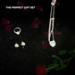 Metal Rose With Luxury Zircon Pendant Necklaces Flower Valentine Gift Set