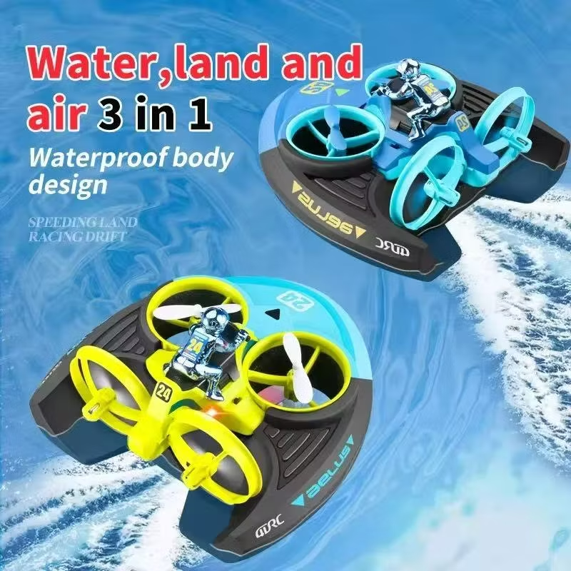 RC Drone 3 in 1 Sea-Land-Air Mode Waterproof Hovercraft Toy