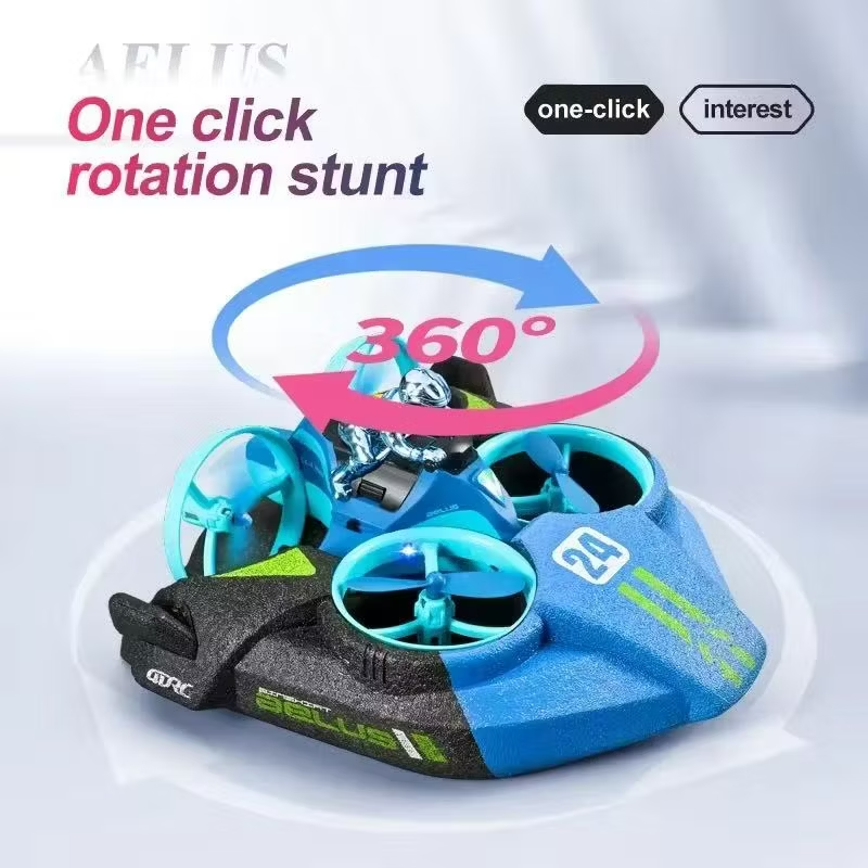RC Drone 3 in 1 Sea-Land-Air Mode Waterproof Hovercraft Toy