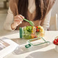 Portable Salad Pod,Leakproof Plastic Salad Container with Side-opening Cover