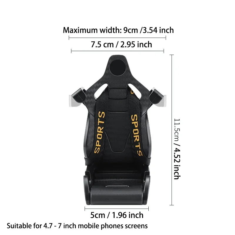 Carbon Fiber Sports Car Seat Phone Holder