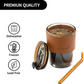 Coffee Mug Glass Tumbler With Silicone Straw and Lid 360 ml, Cup With Leather Sleeve