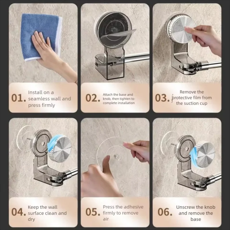 Rotating Retractable Suction Hook Bathroom Hanger Organiser