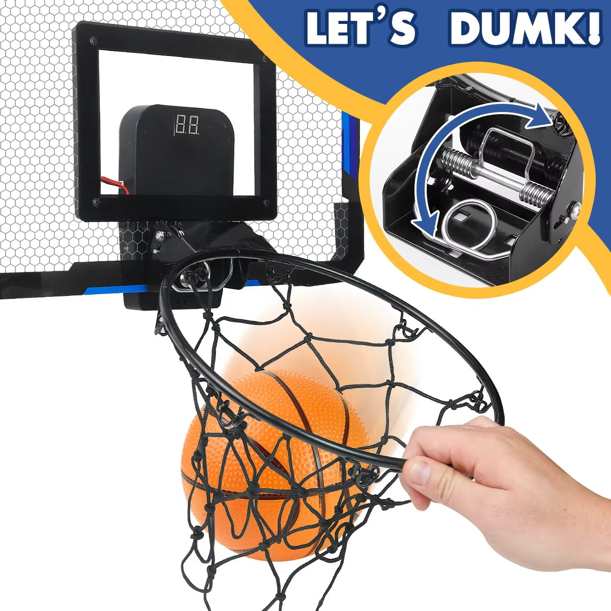 Mini Wall-Mounted Basketball Hoop with LED ScoreBall