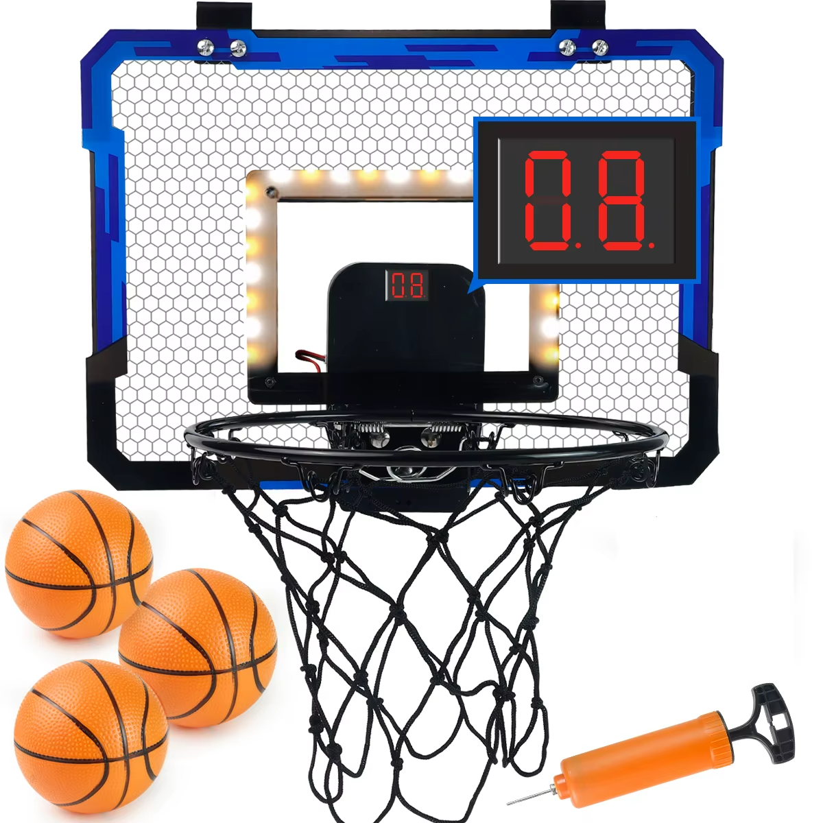 Mini Wall-Mounted Basketball Hoop with LED ScoreBall
