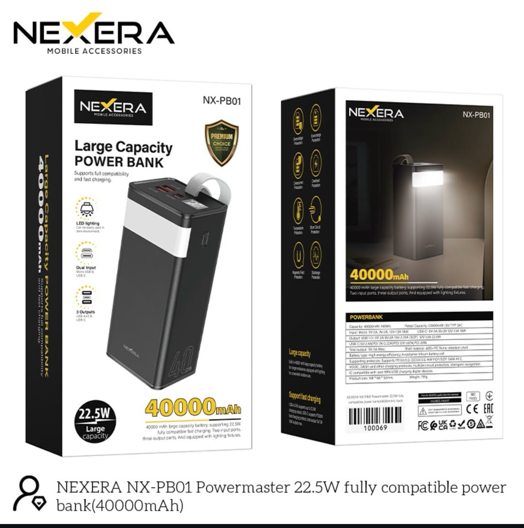 40000MAH 3 Outputs Power Bank With LED Lighting NX-PB01