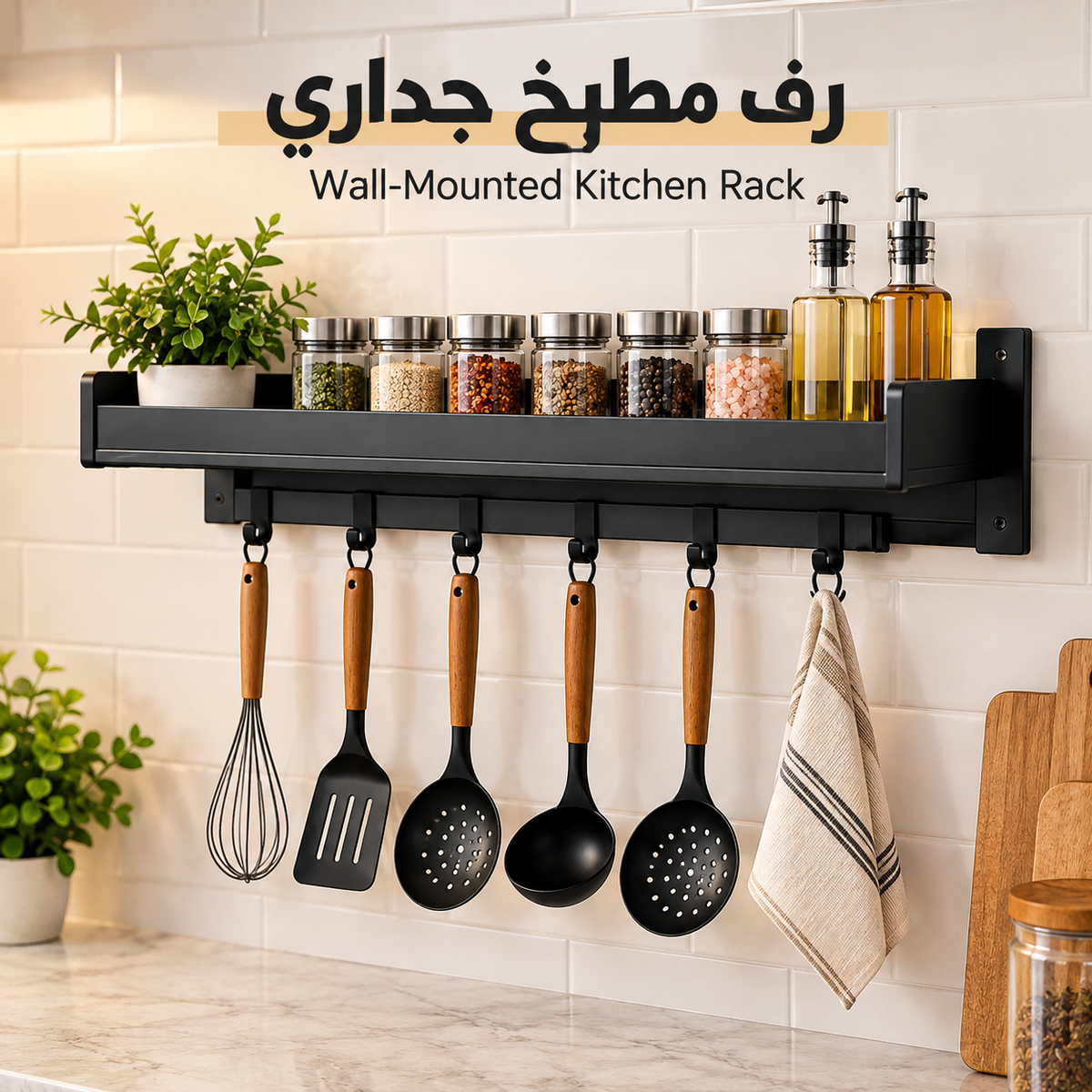 Wall-Mounted Kitchen Rack