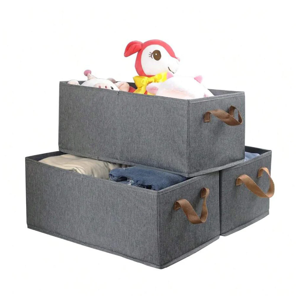 Cationic Steel Frame Storage Box, Foldable Portable Cloth Clothes Organizer Basket