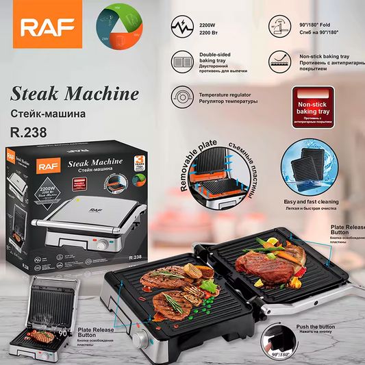 RAF Electric Toaster Multi-function Grill Sandwich Maker Non-stick Coated Toaster 2200W R238 R2601