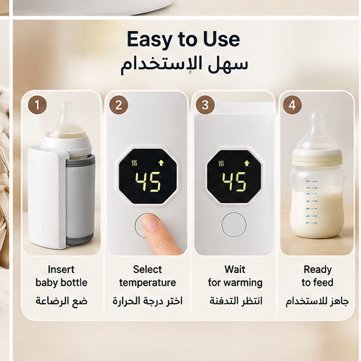 Portable Baby Bottle Warmer with Digital Temperature Display