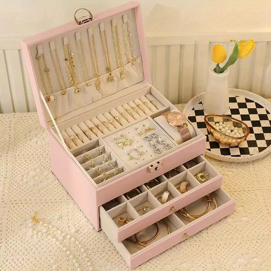 Jewellery Storage Box Lockable with Key, Jewellery Organiser