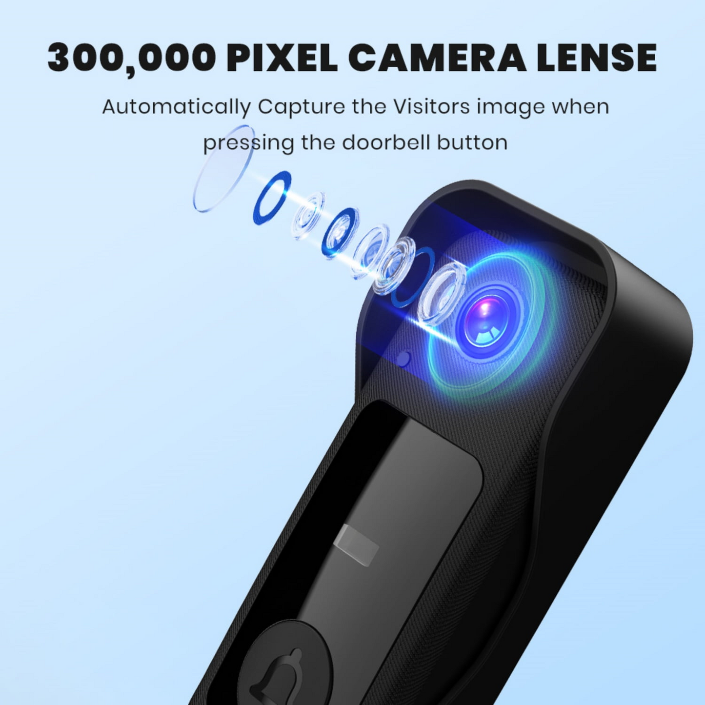 Visual smart doorbell with 4.3-inch color display, 0.3 megapixel camera for home security X8