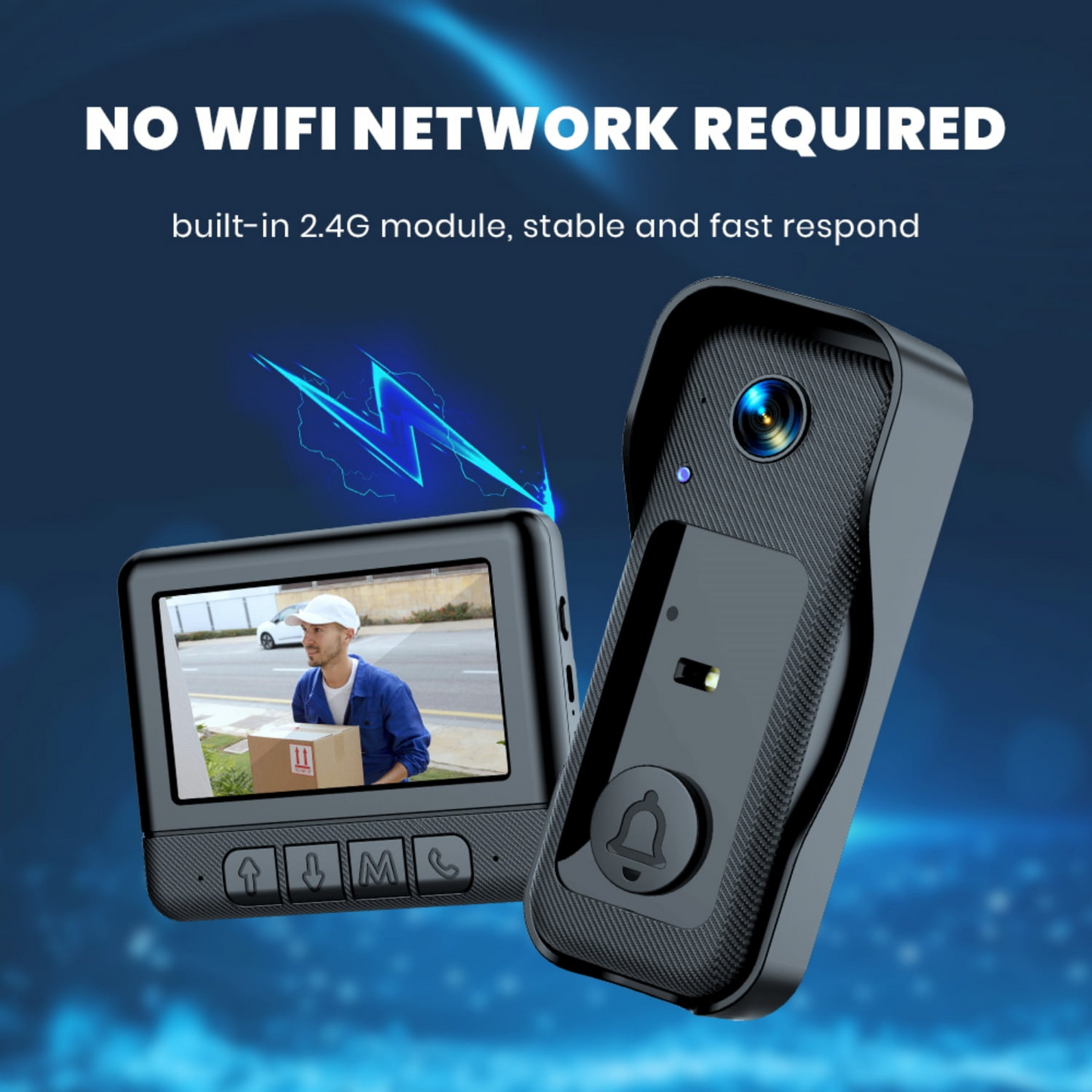 Visual smart doorbell with 4.3-inch color display, 0.3 megapixel camera for home security X8