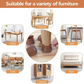 Round Chair Table Leg Cover Brown Set 8 pcs