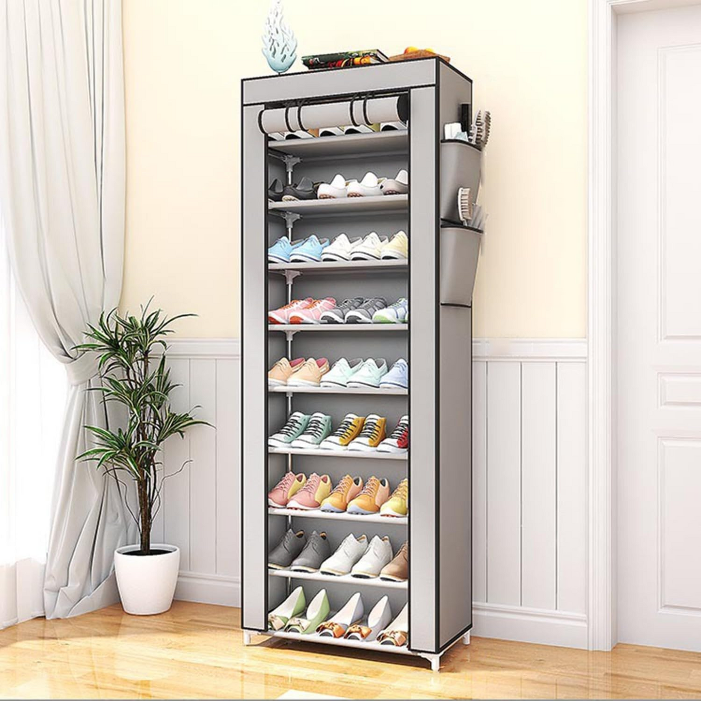 Shoe rack 10 Tier Shoes Rack Organiser with Dustproof Cover