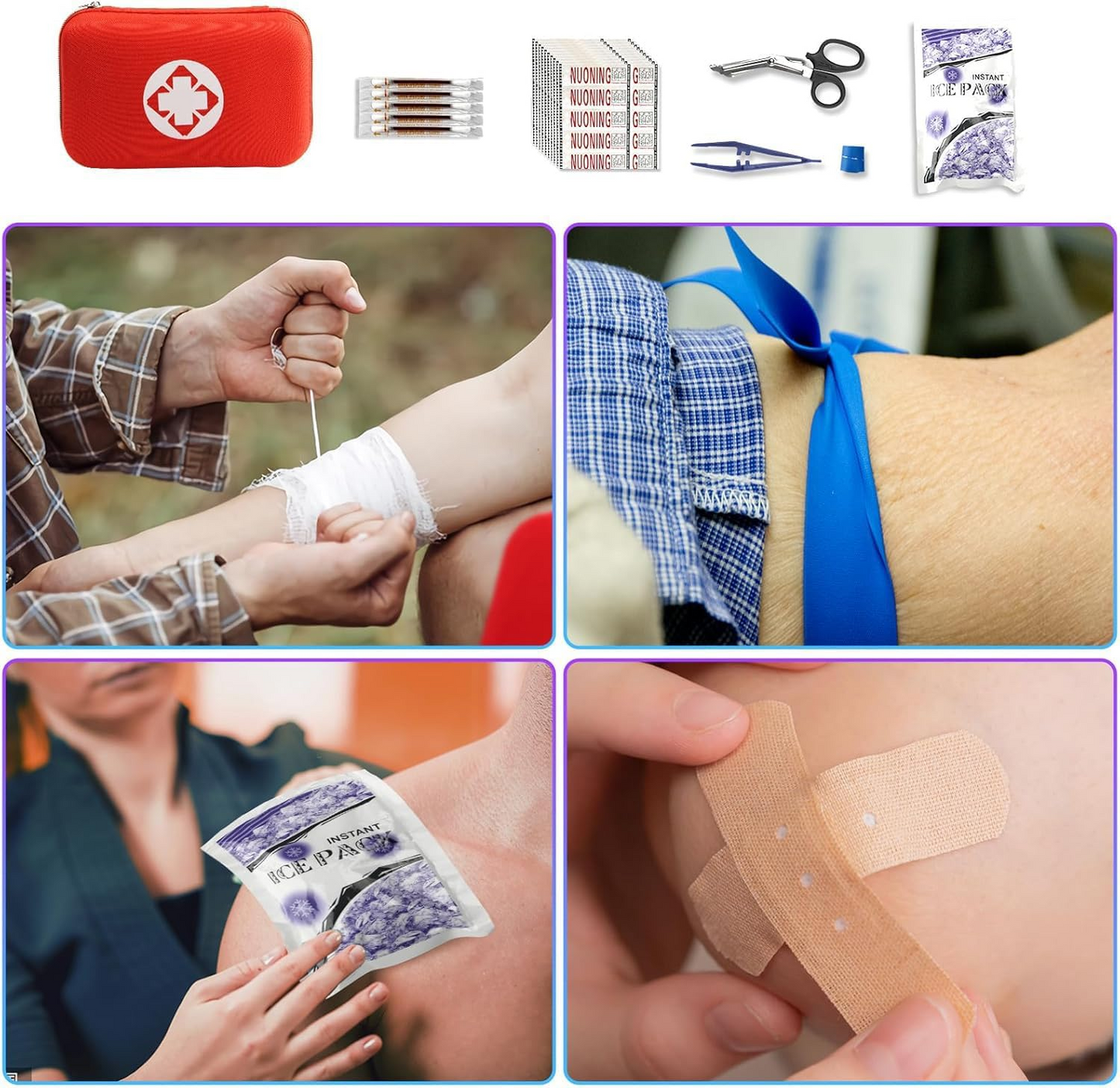 Car First Aid Kits 30Pcs Survival Gear Home Travel Size Small Emergency Kit