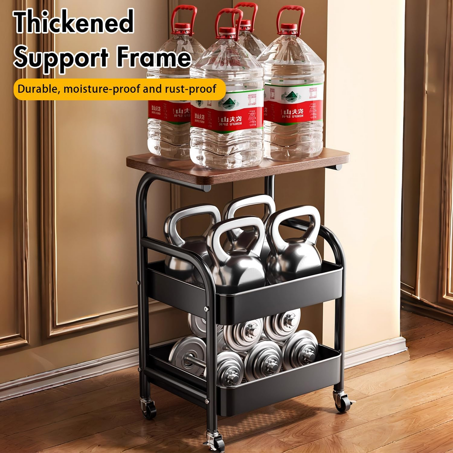 3-Tier Rolling Storage Cart, Trolley Organizer