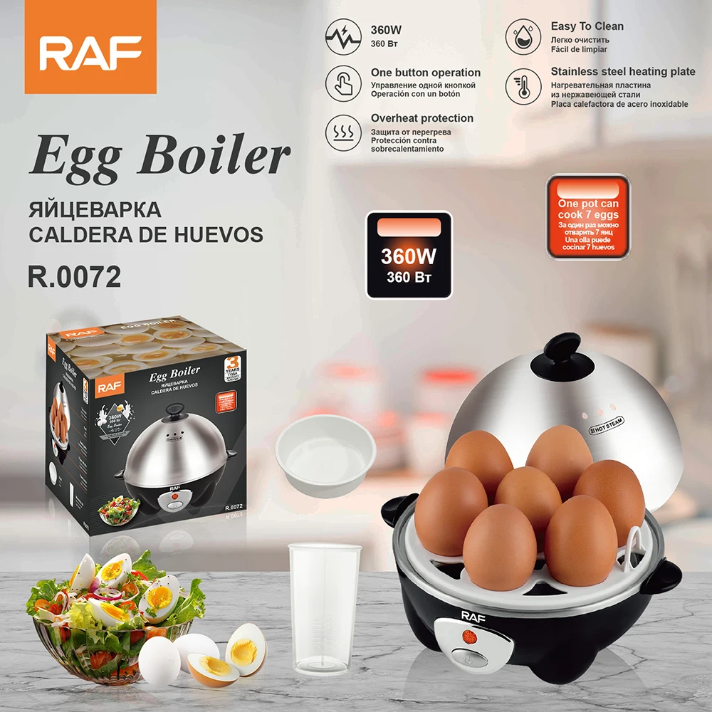 RAF Electric Smart Eggs Boiler Egg Cooker with Cover R0072