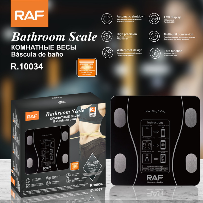 RAF Electronic Floor Scale, Maximum 180 kg R10034
