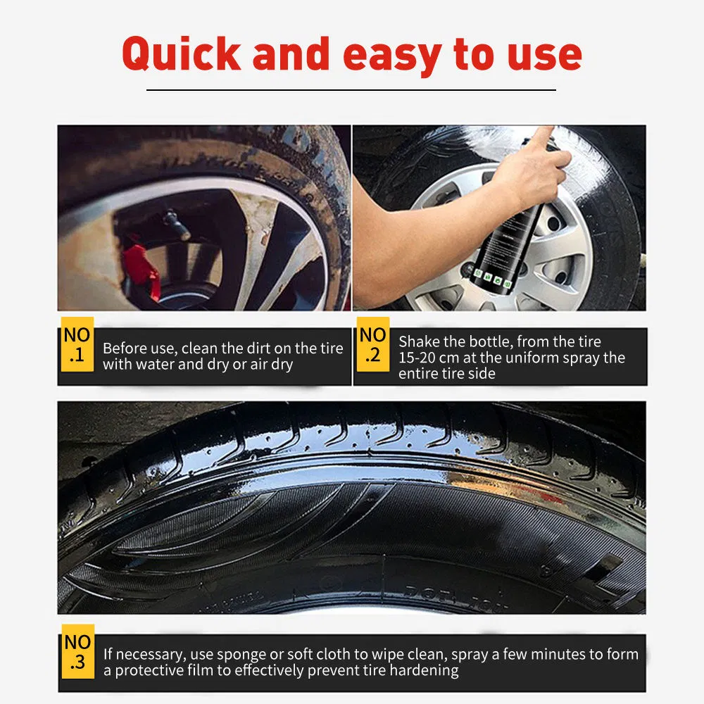 Car Wheel and Tire Cleaning Foam Multi-Functional Tire Shining Aerosol Spray