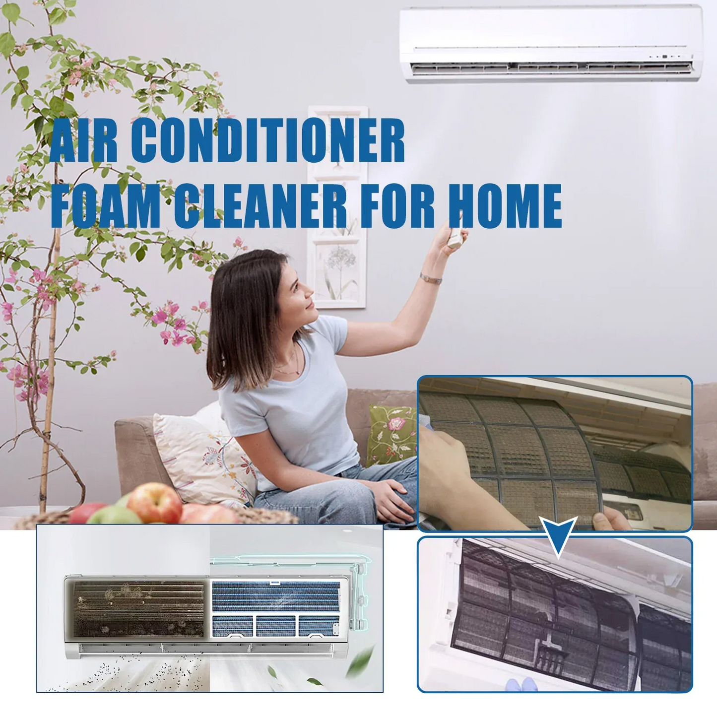 ROCKIYA 2in1 Air Conditioner Cleaning & Disinfection Spray – 500ml
