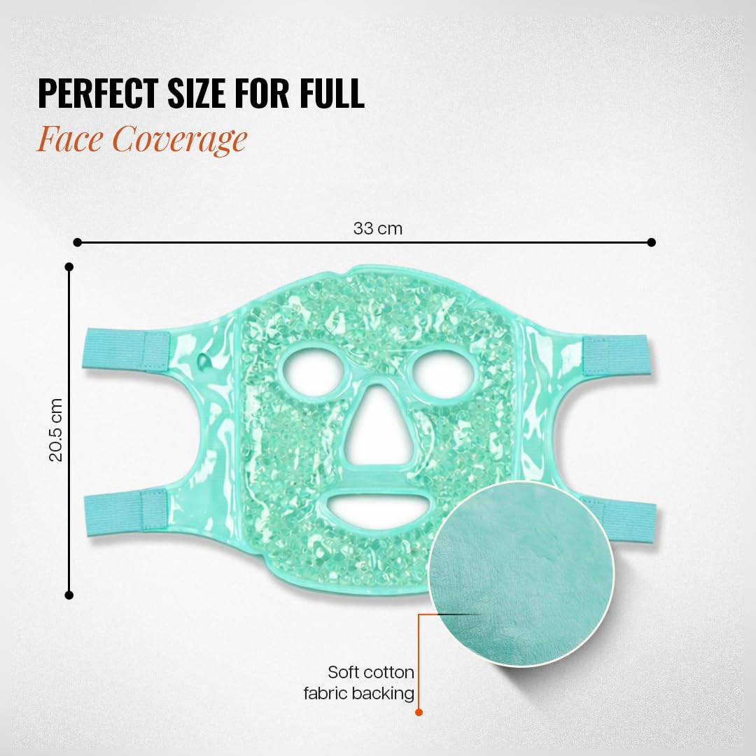 Reusable Gel Bead Face Mask – Hot & Cold Compress for Migraine & Sinus Relief