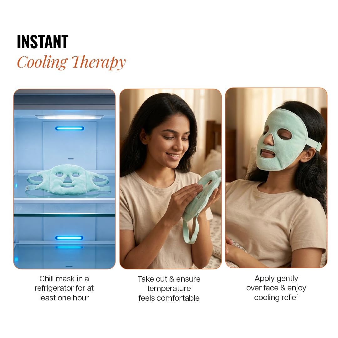Reusable Gel Bead Face Mask – Hot & Cold Compress for Migraine & Sinus Relief