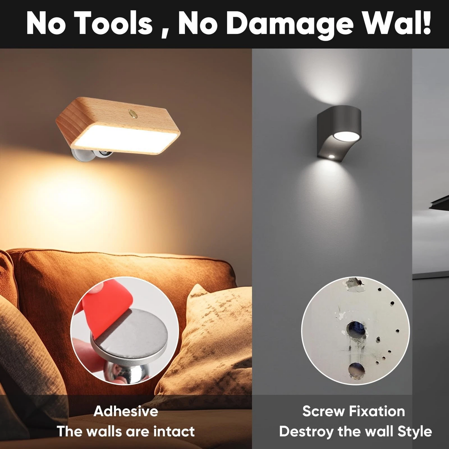 Rechargeable Intelligent Sensing Led Wall Lights