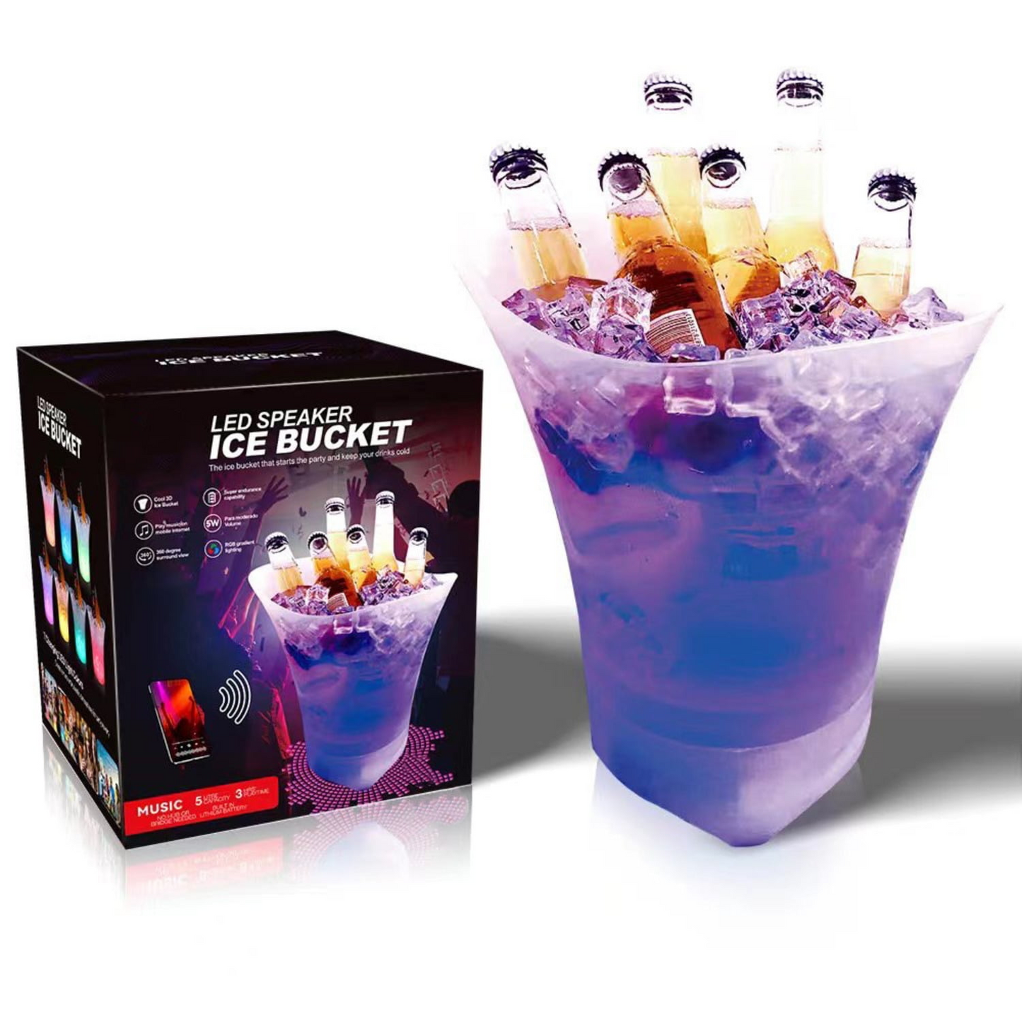 LED Ice Bucket 7L Bluetooth Speaker