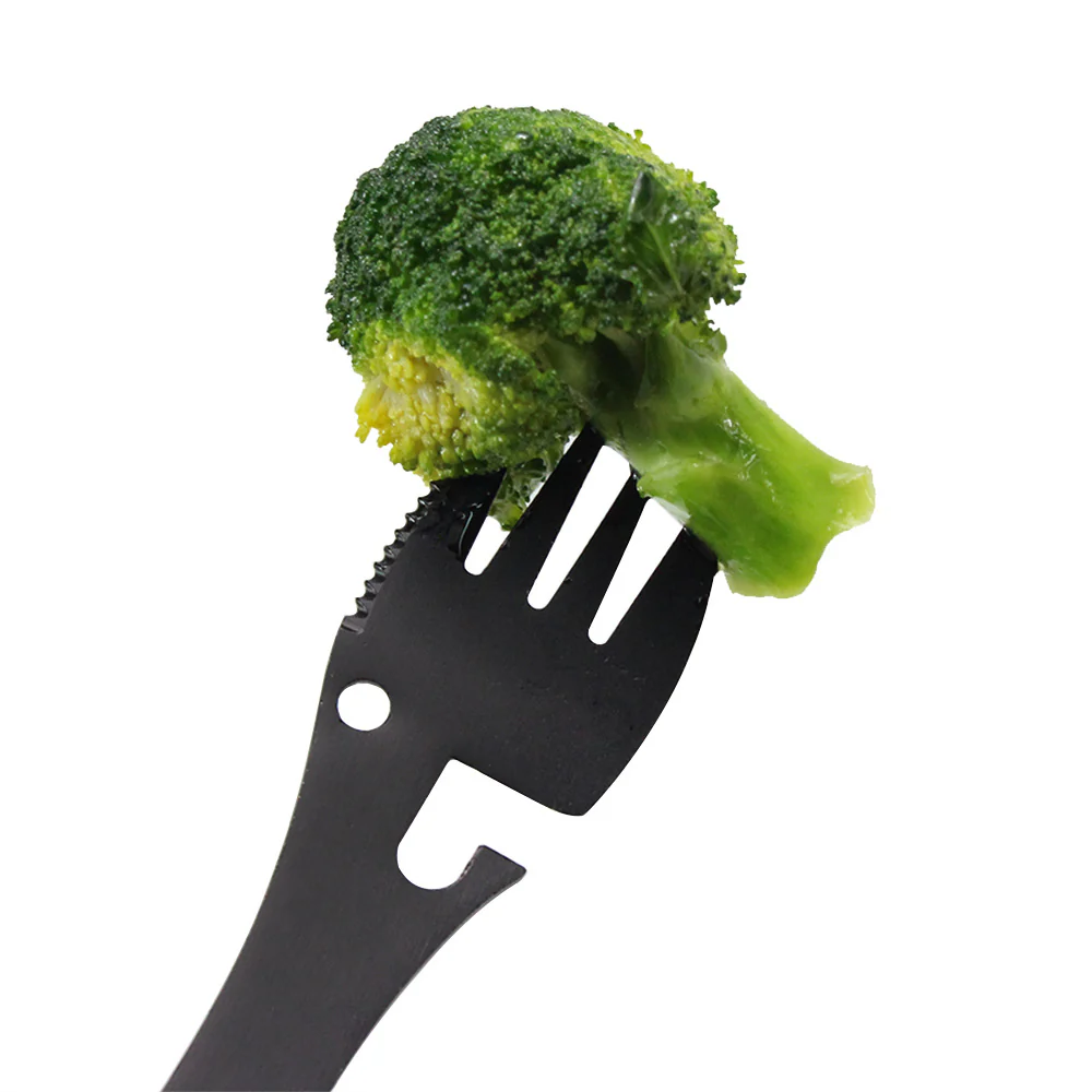 Table Spoon Fork Multitool Portable Can Or Bottle Opener Multi Tool Cutlery Spork Camping Picnic Utensil Stainless Steel