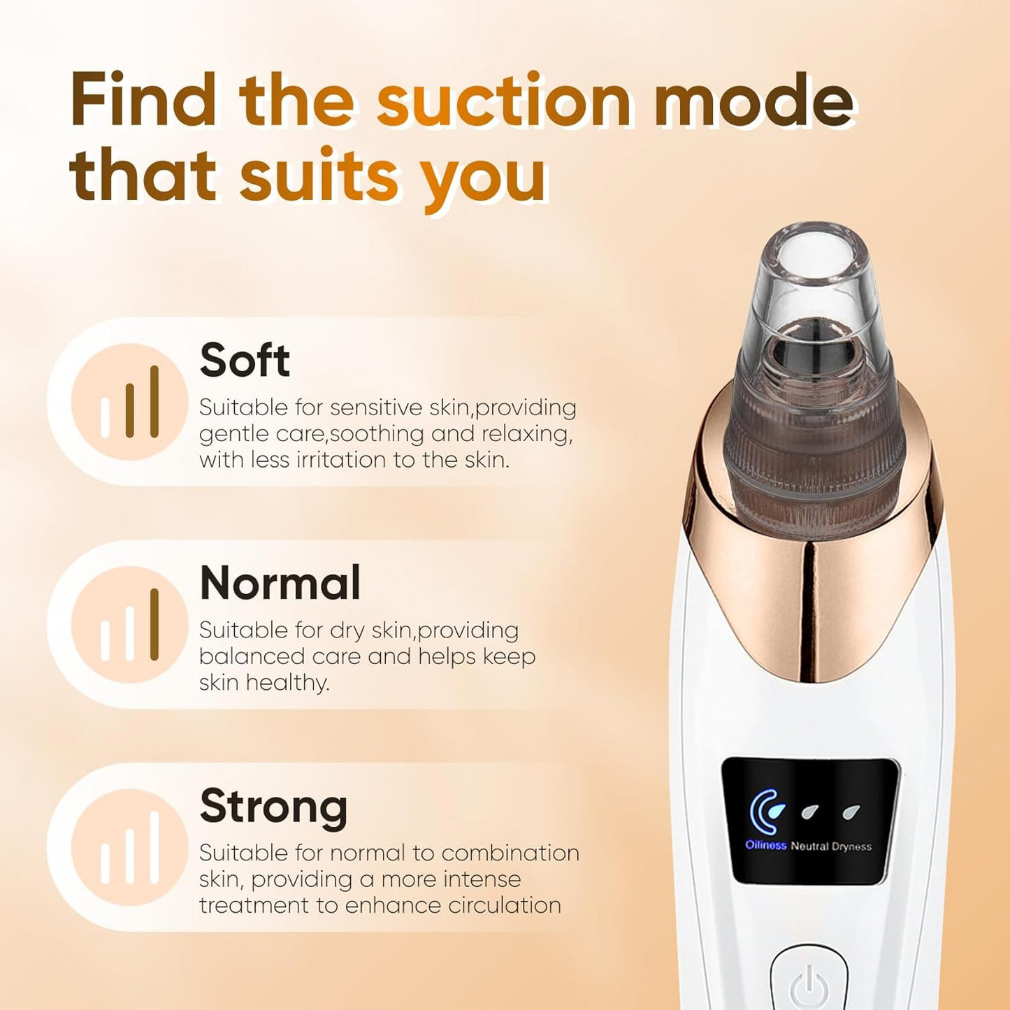 5 in 1 Rechargeable Blackhead Remover Facial Pore Cleaner Deep Cleaning