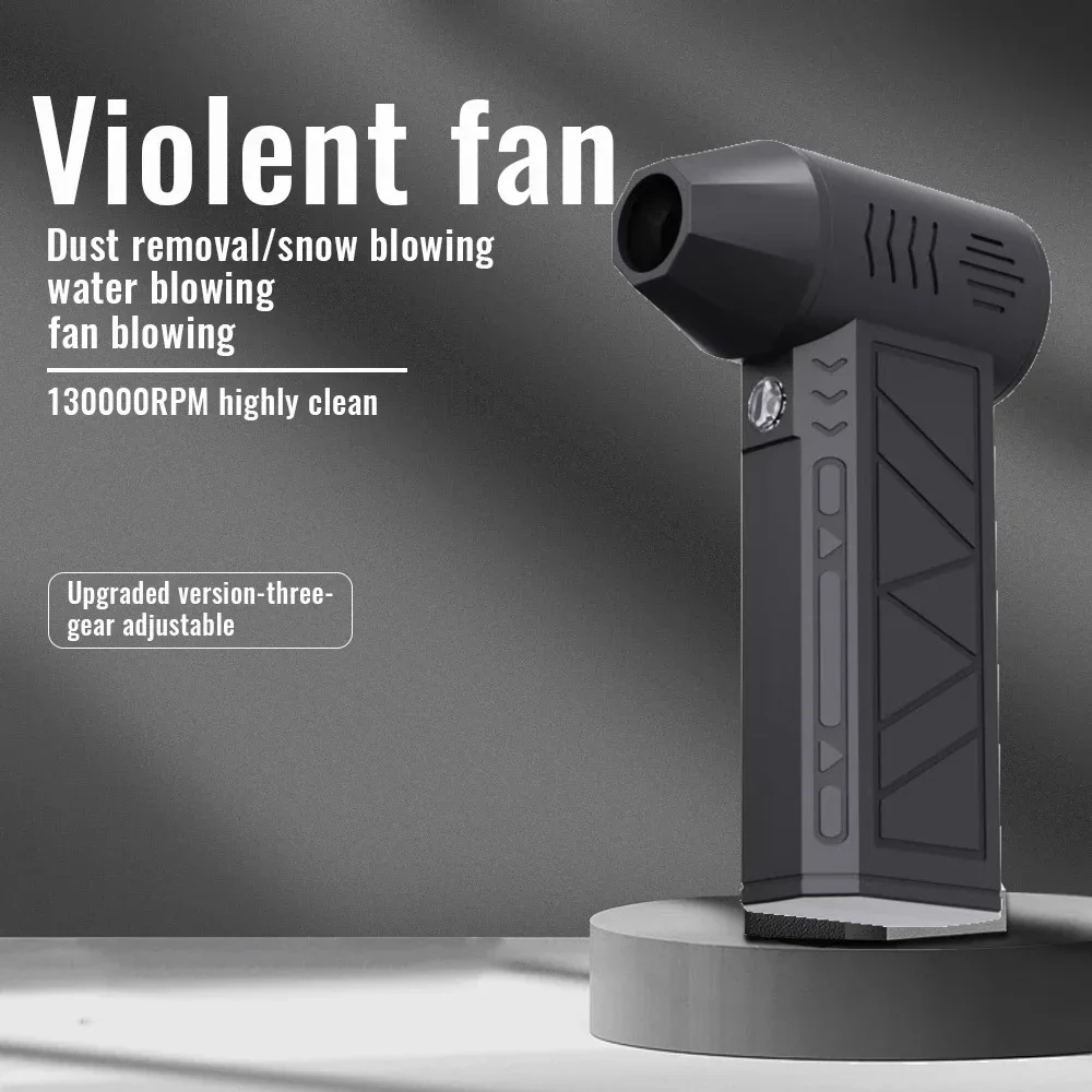 🌪️ 130,000 RPM Turbo Jet Fan – Handheld Air Blower & Vacuum ⚡🔋with LED Power Display