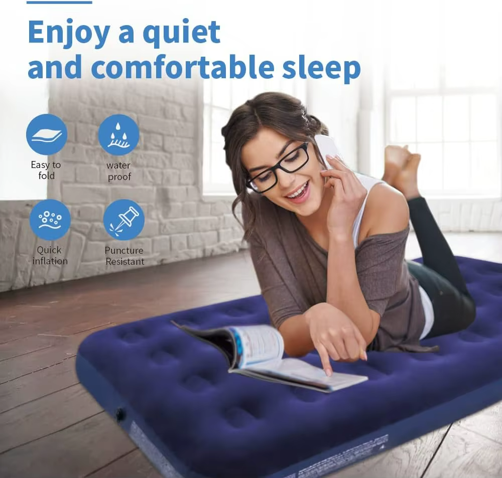 Single Camping Air Mattress PVC Inflatable Bed