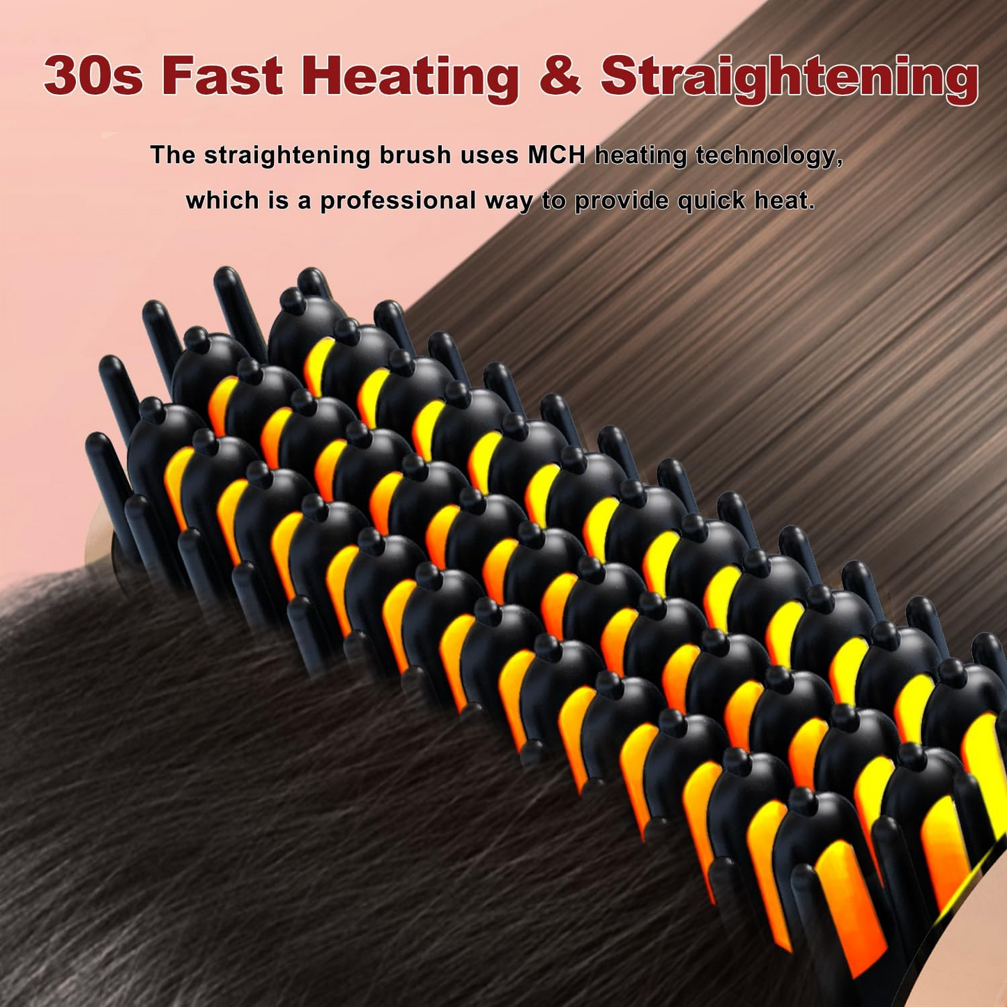 Portable Hair Straightening Comb with Negative Ions