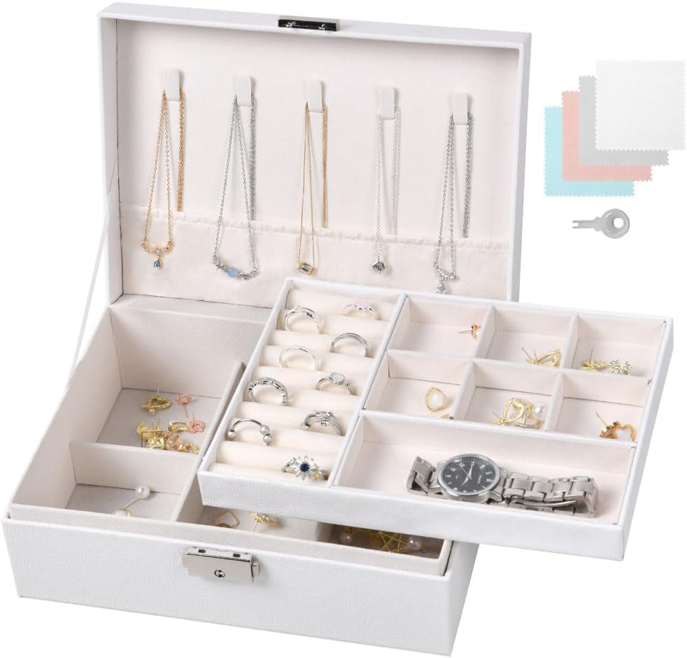 Jewellery Storage Box Lockable with Key, Jewellery Organiser