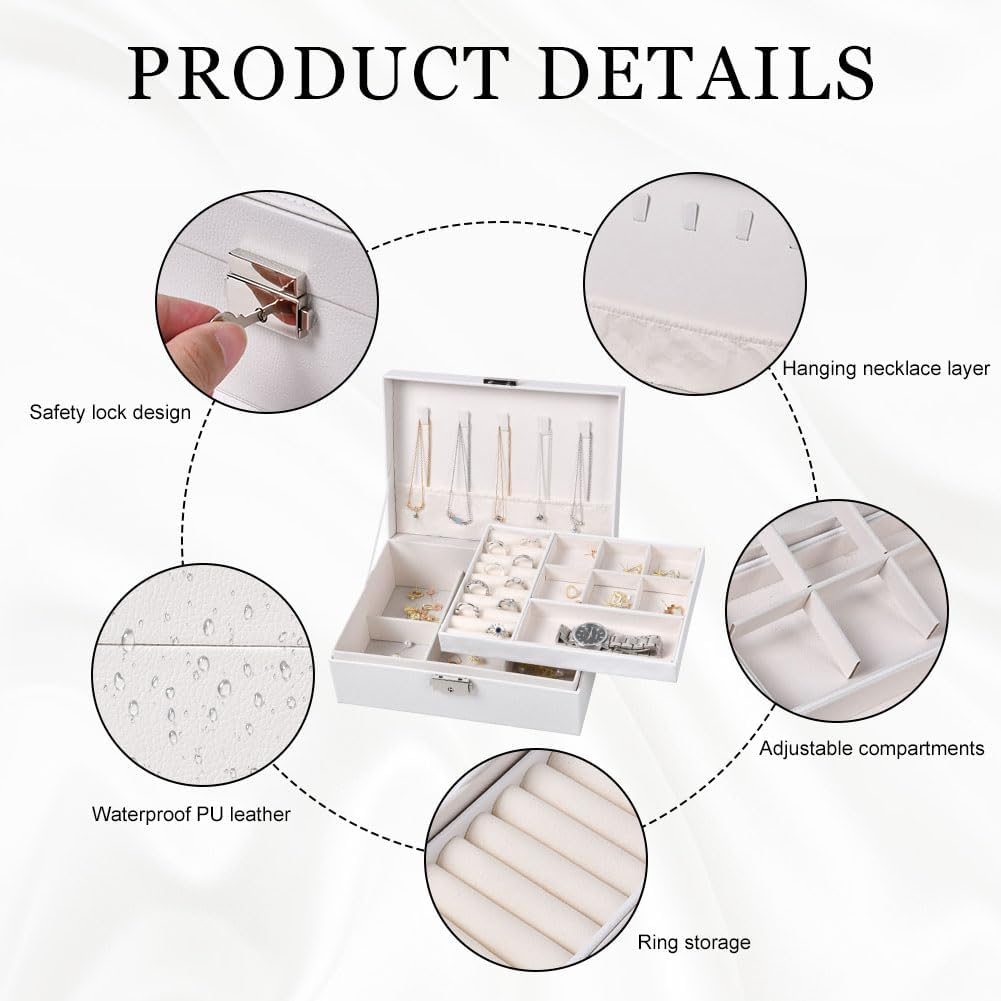 Jewellery Storage Box Lockable with Key, Jewellery Organiser