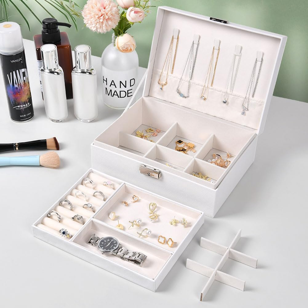 Jewellery Storage Box Lockable with Key, Jewellery Organiser