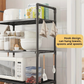 Multifunctional Kitchen Shelf, Microwave Stand Countertop Shelf with Hooks