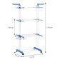 3 Layer Folding Clothes Dryer Rack With 4 Wheels