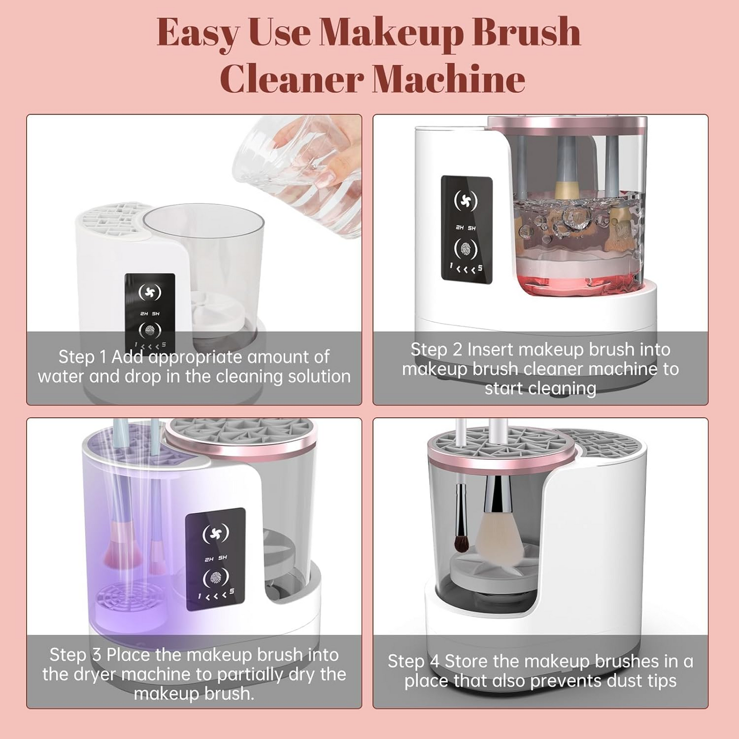 3 in 1 Portable USB Make up Brush Cleaner & Dryer & Holder