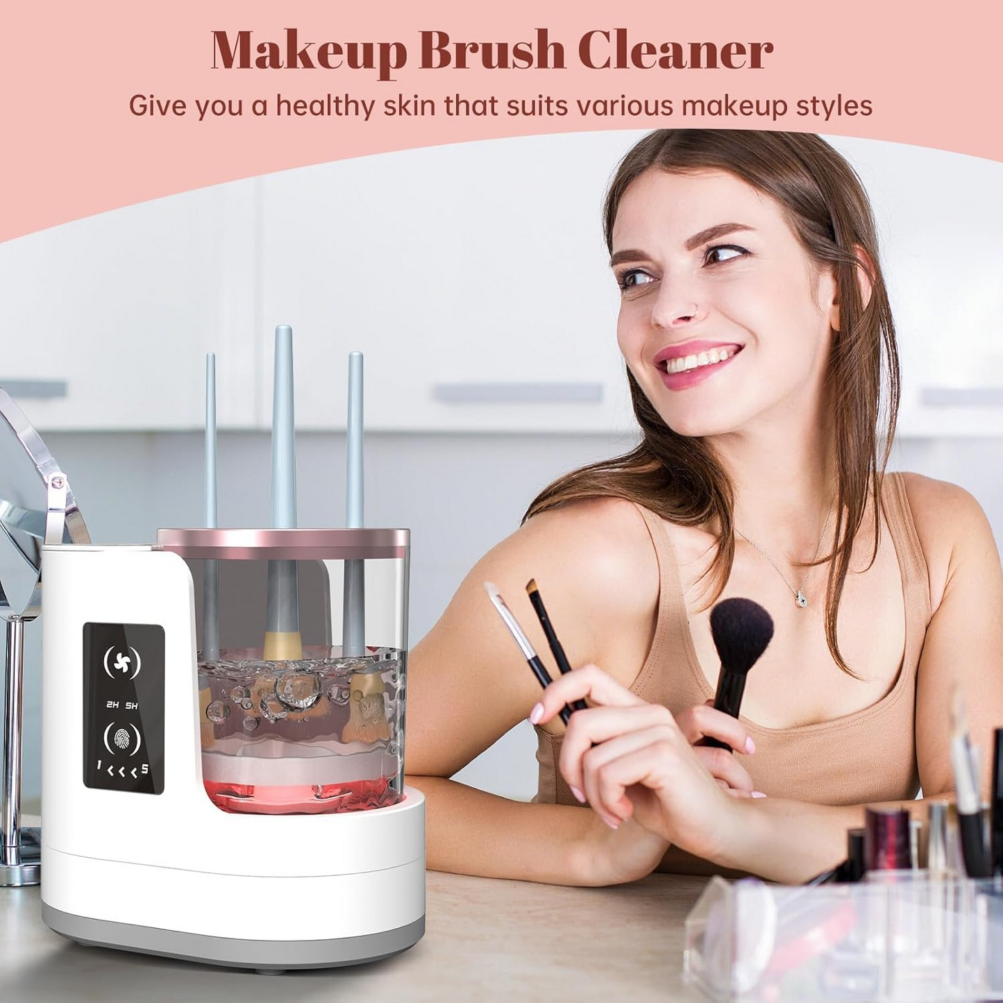 3 in 1 Portable USB Make up Brush Cleaner & Dryer & Holder