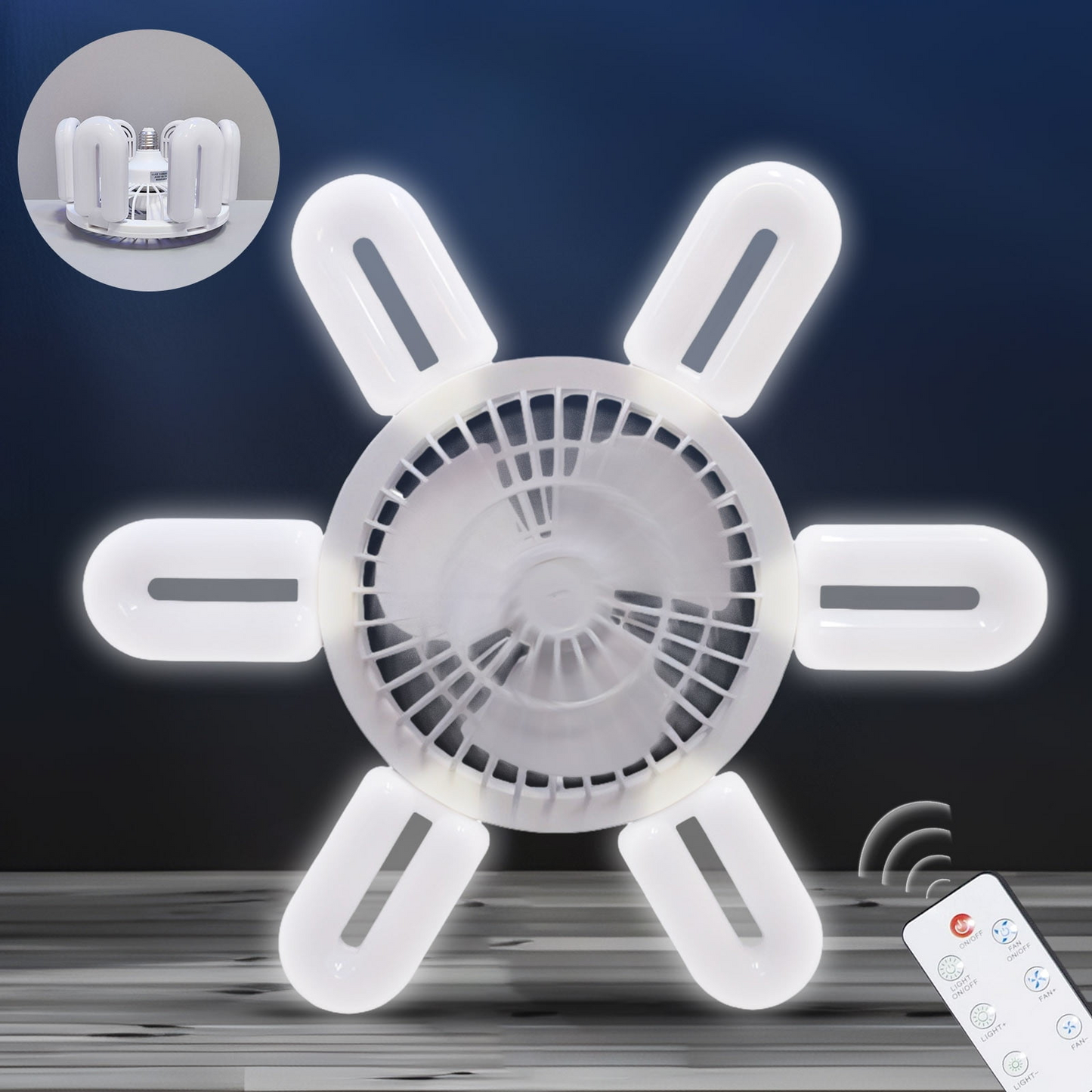 Socket Ushaped Fan Light – Small Ceiling Fan with Integrated LED Lighting
