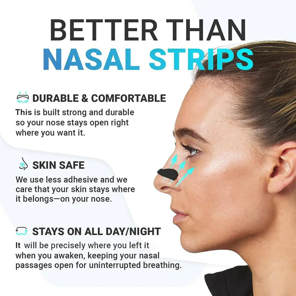 Magnetic Nasal Strips Snoring Relief Kit with Nose Clip - Breathing enhancer