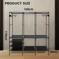 Three Row Clothes Rack Large Floor Hangers, Black