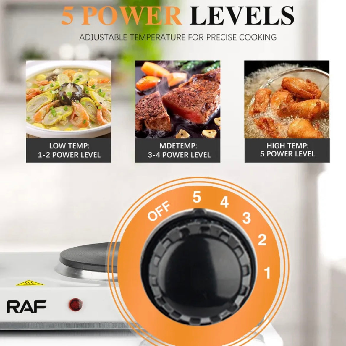 Raf Non Stick Double Hot Plate Electric Stove Cooker R8020