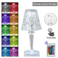 Led Diamond Crystal Projection Night Lights Usb Charging Touch Control Lighting Desk Lamp